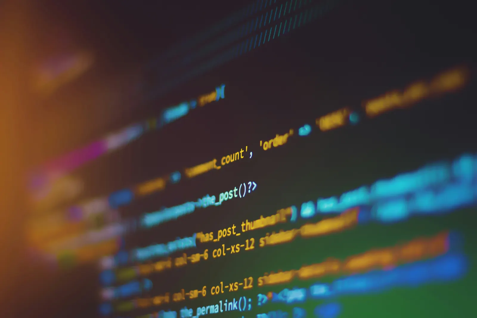 Code on a screen during a website build